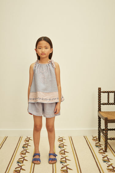 Emeline Short Set, Blue-Lilac/Lilac