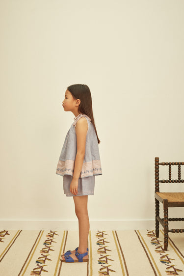 Emeline Short Set, Blue-Lilac/Lilac