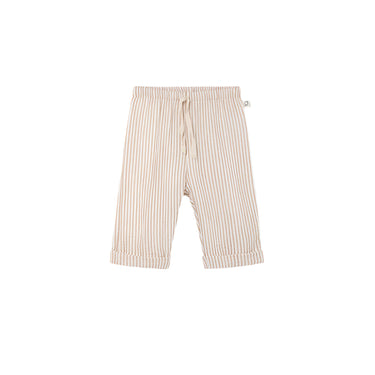 Striped Gauze Baby Pants, Coffee