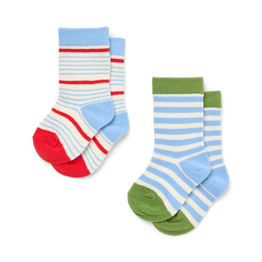 Vilde Set of Socks, Blue Stripe Mix