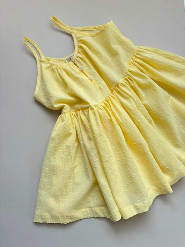 *Exclusive* Aphrodite Button Dress, Sunshine Swiss Dot