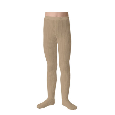 Louise Ribbed Tights in Petite Taupe