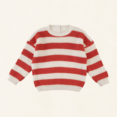 Gastão Sweater, Tomato Stripe