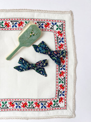 Pigtail Hair Bows, Snowdrop
