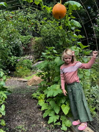 *Exclusive* Fairisle Cashmere Pullover, Coral
