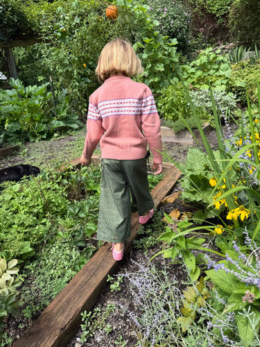 *Exclusive* Fairisle Cashmere Pullover, Coral