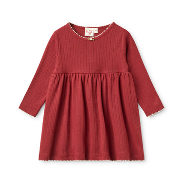 Liva Pointelle Dress, Dark Cranberry