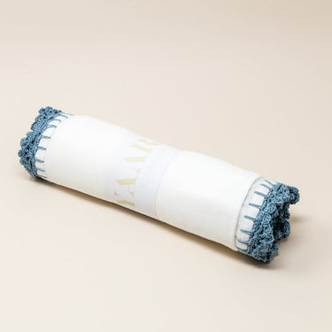 Large Muslin Swaddle with Wide Border, Light Moon