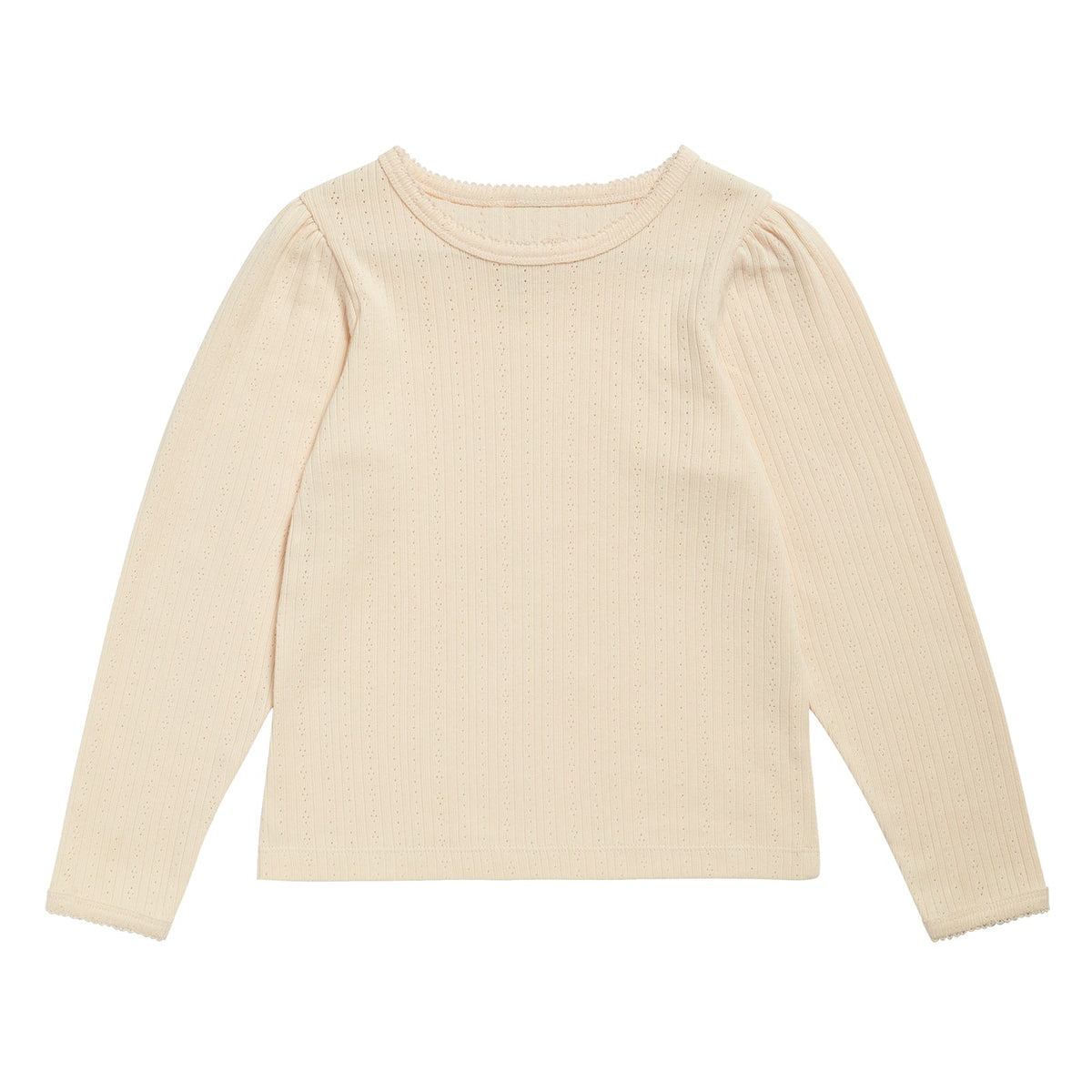 Organic Pointelle T shirt Buttermilk