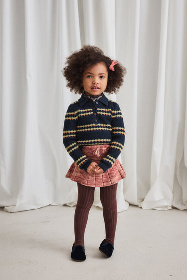 Hand-knit Skating Pond Skirt, Prairie Rose