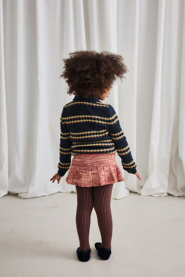 Hand-knit Skating Pond Skirt, Prairie Rose