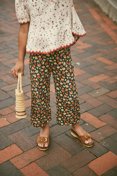Crochet Trim Puff Top, Picnic Confetti
