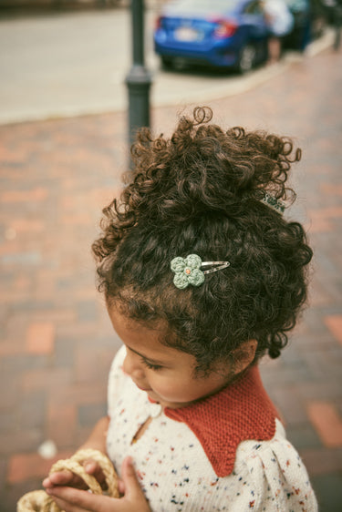 Crochet Trim Puff Top, Picnic Confetti