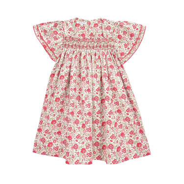 Ornella Hand-Smocked Dress, Liberty Felicite Poppy