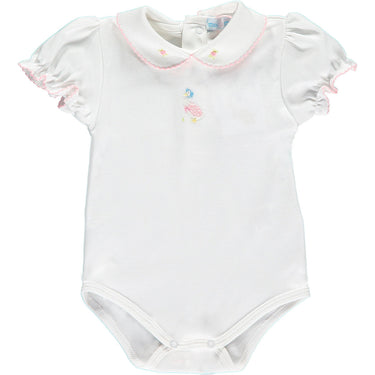 Jemima Puddle Duck Puff-Sleeve Onesie, White/Pink
