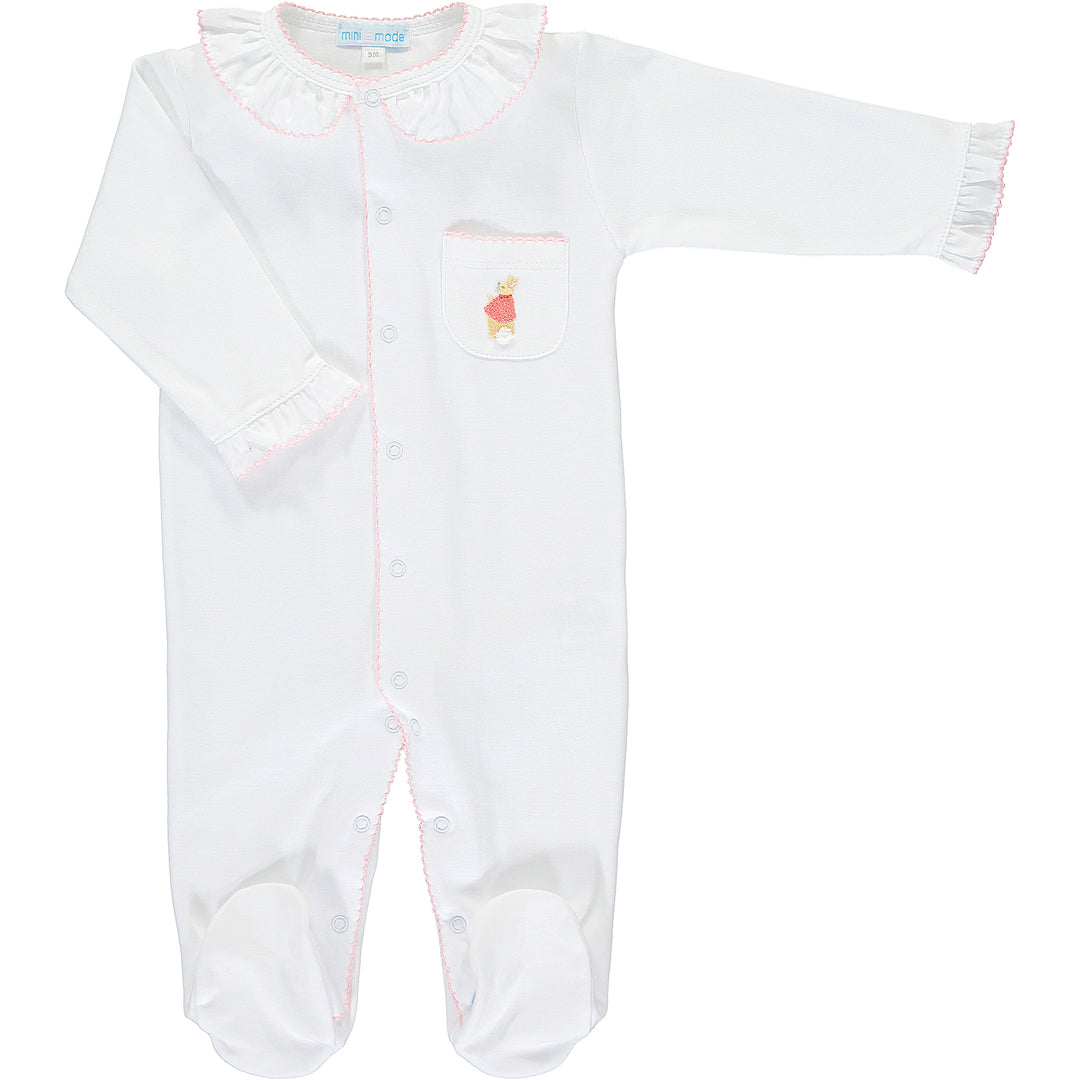 Flopsy Pocket Footie White Pink