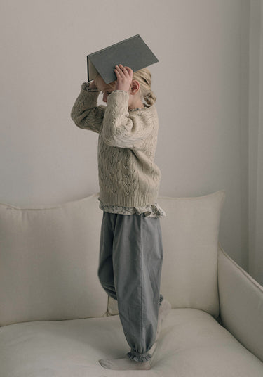 Sarneze Corduroy Pants, Blue Grey