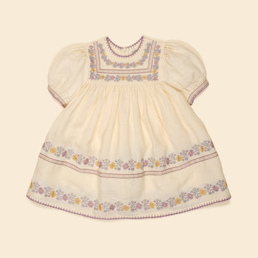 Patsy Ribbons Dress, Cream