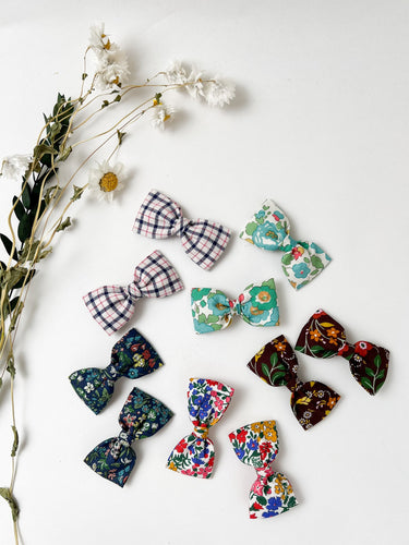 Set of Two Baby Bows, Martha Check