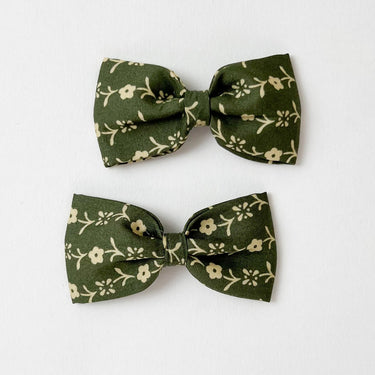 Set of Two Baby Bows, Needlework Green