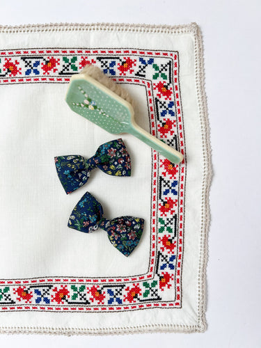 Set of Two Baby Bows, Liberty Snowdrop