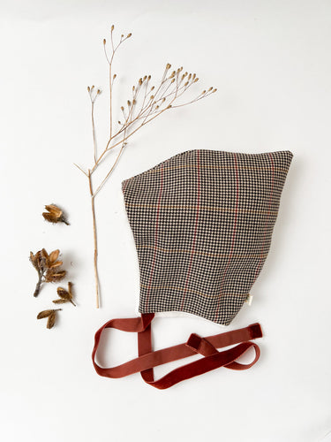 Wool Pixie Hat, Caramel Check