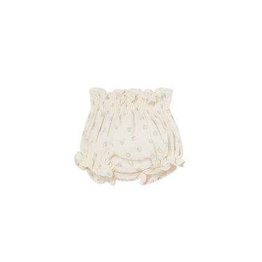 Organic Floral Gauze Newborn Bloomers, Frosty Green