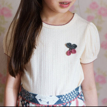 Pointelle T-Shirt, Crochet Cherry