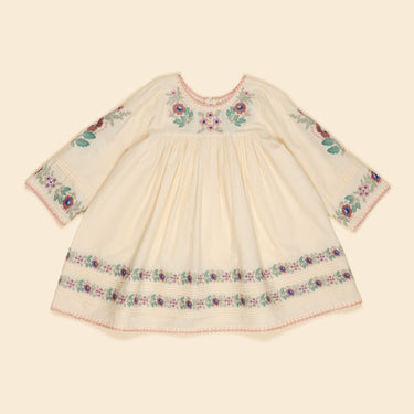 Stevie Long-sleeve Dress, Milk-Cream
