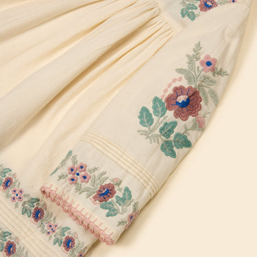 Stevie Long-sleeve Dress, Milk-Cream