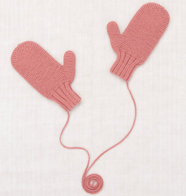 Hand-knit Safe Harbor Mittens, Rosewood