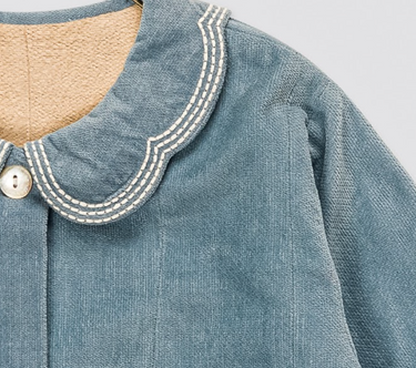 Velvet Sophie Coat, Eggshell