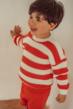 Gastão Sweater, Tomato Stripe
