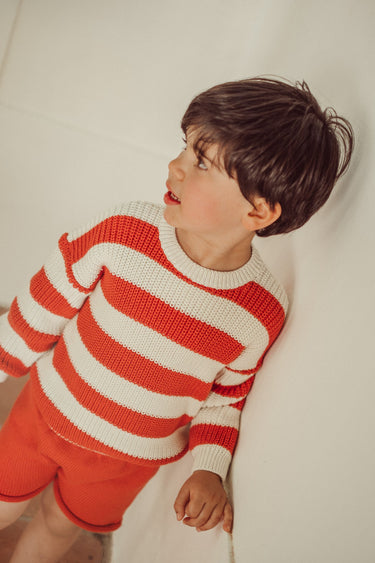 Gastão Sweater, Tomato Stripe
