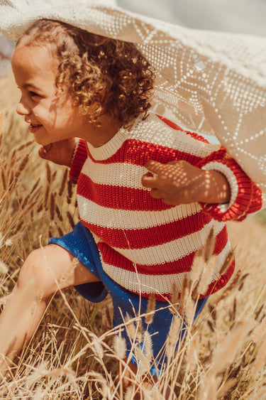Gastão Sweater, Tomato Stripe