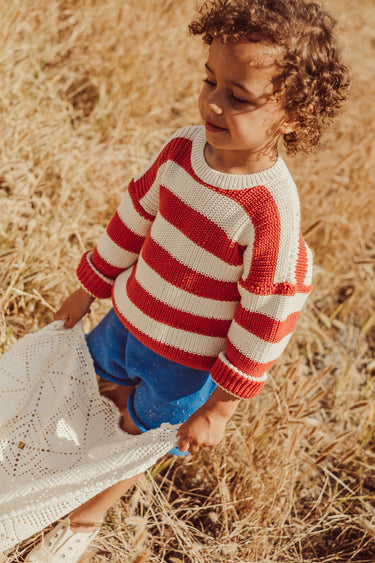 Gastão Sweater, Tomato Stripe