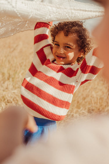 Gastão Sweater, Tomato Stripe