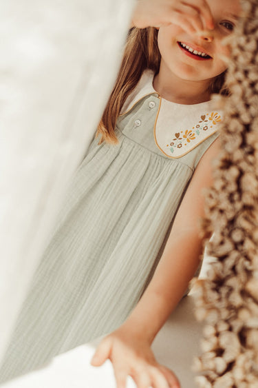 Josefa Embroidered Dress, Quartz