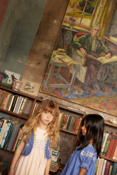 Verna Smock Dress, Azul