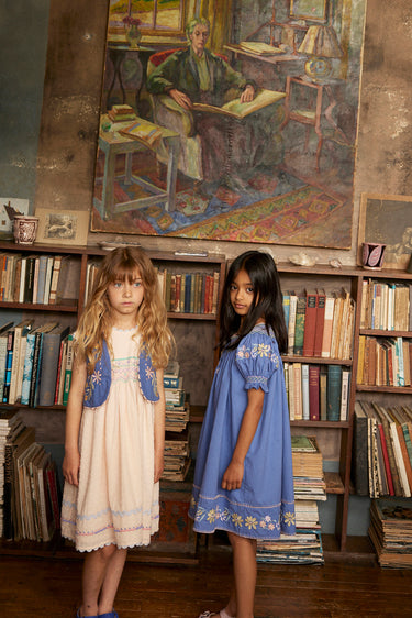 Verna Smock Dress, Azul