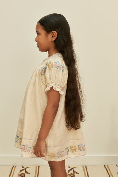 Verna Smock Dress, Cream
