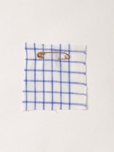 Knotted Hairband, Blue Check Linen