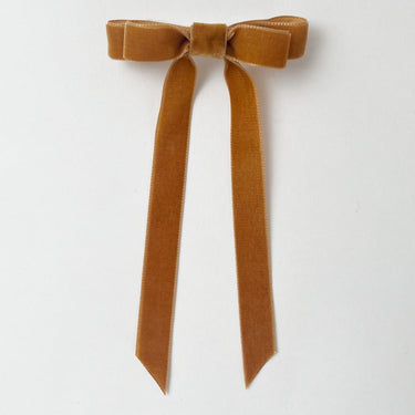 Velvet Hair Bow, Copper