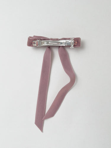 Velvet Hair Bow, Pale Plum