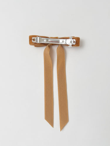 Velvet Hair Bow, Copper