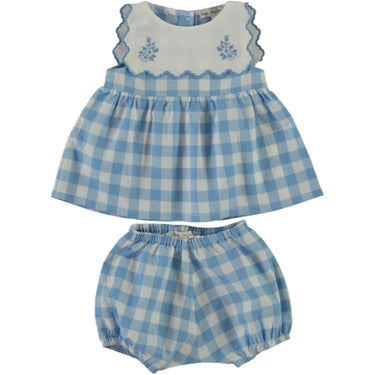 Viola Baby Dress Set, Sailor Check