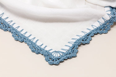 Large Muslin Swaddle with Wide Border, Light Moon