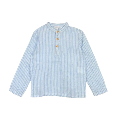 Emile Linen Shirt, Blue Stripe