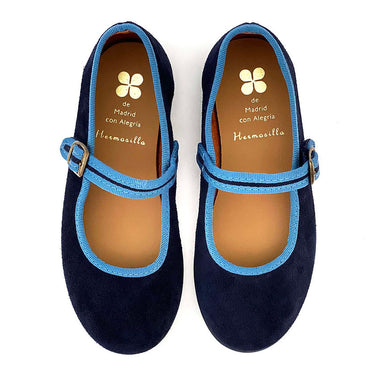 Velvet Mary Janes, Navy