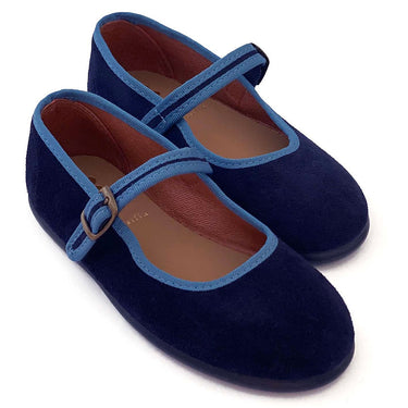 Velvet Mary Janes, Navy